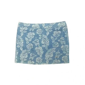 Abercrombie & Fitch Y2K glitter Metallic romantic Floral Print Micro Mini Skirt